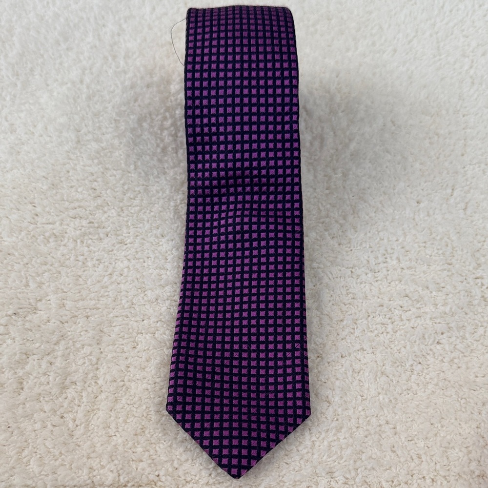 Men's Purple Patterned Silk Tie